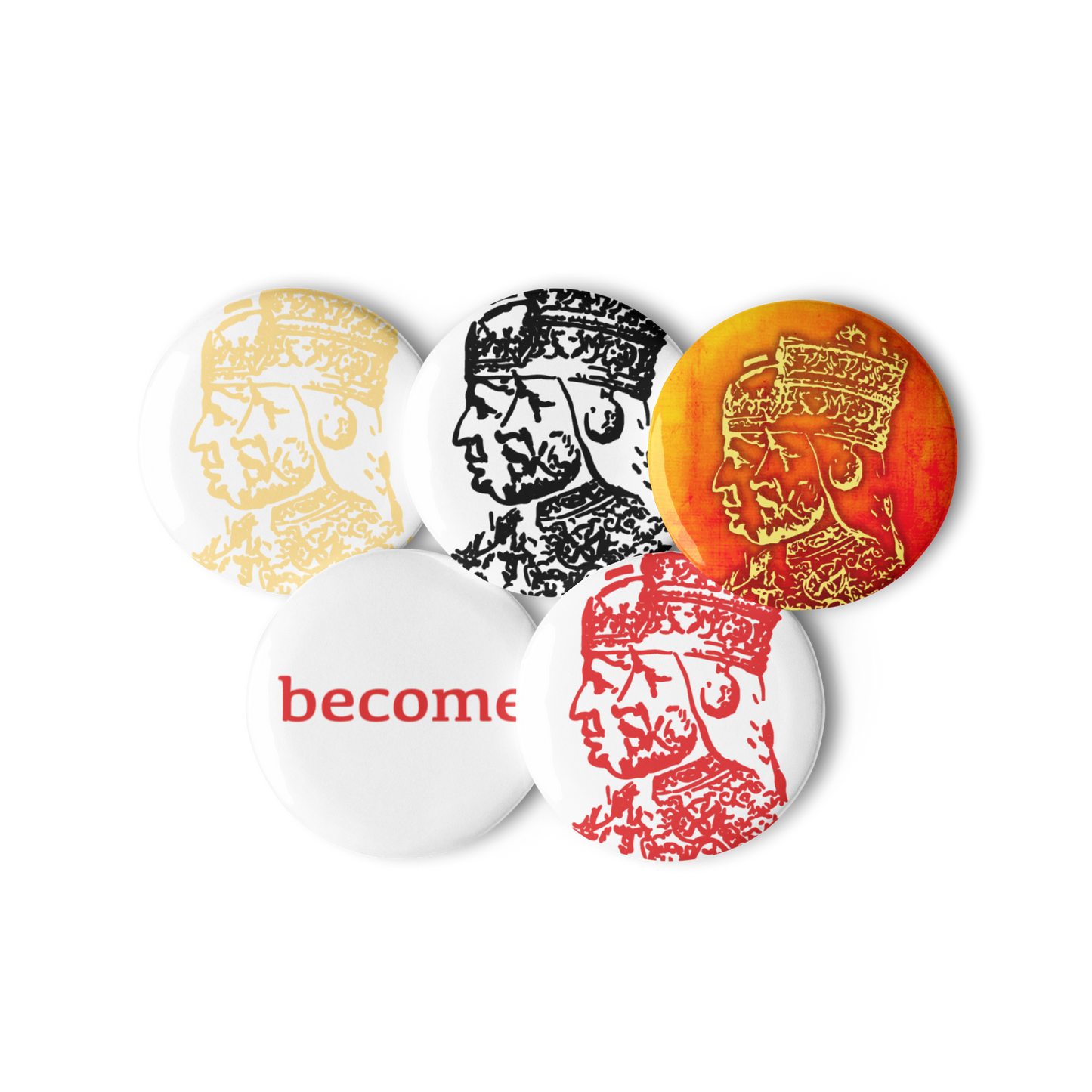 become Pin Buttons (Set of 5)