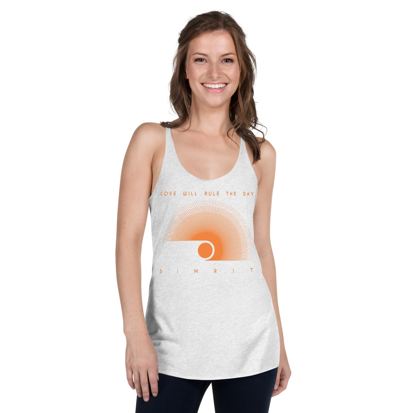 "Love Will Rule The Day" Women's Racerback Tank - White