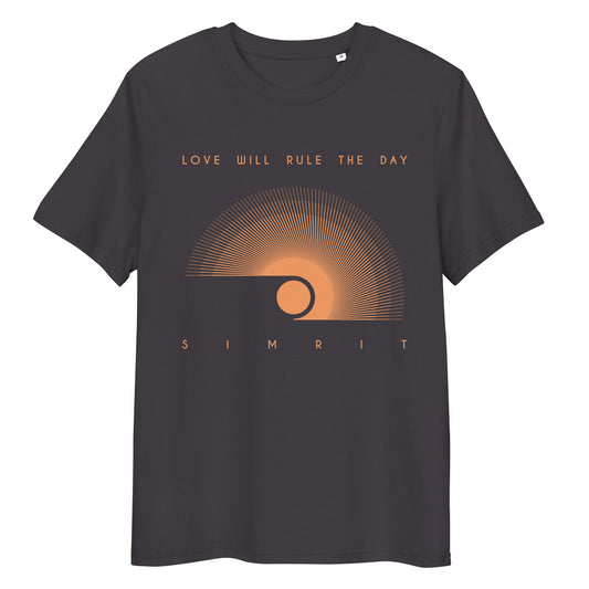 "Love Will Rule The Day" Unisex Organic Cotton T-Shirt - Coal