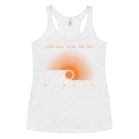 "Love Will Rule The Day" Women's Racerback Tank - White