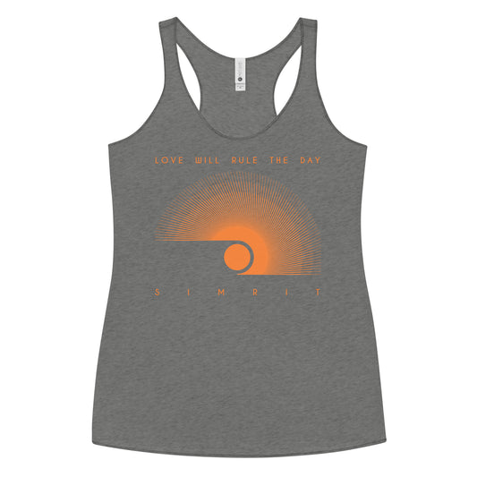"Love Will Rule The Day" Women's Racerback Tank - Heather Gray