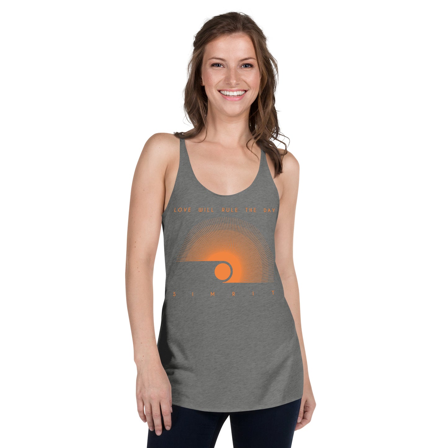 "Love Will Rule The Day" Women's Racerback Tank - Heather Gray